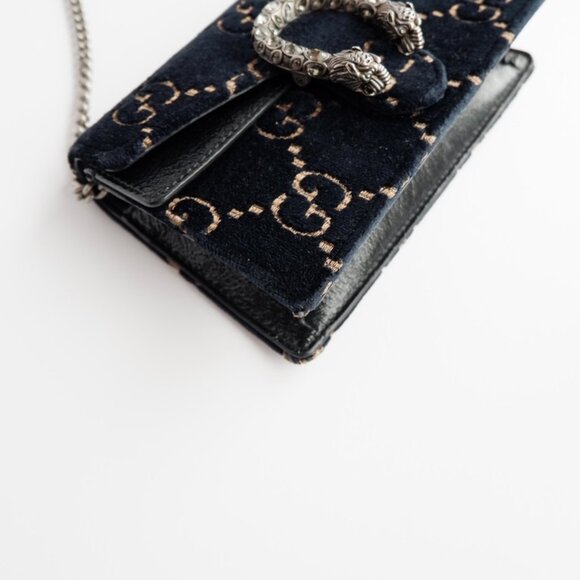 Authentic Preowned Gucci Navy Velvet Super Mini Dionysus Bag - Picture 4 of 16